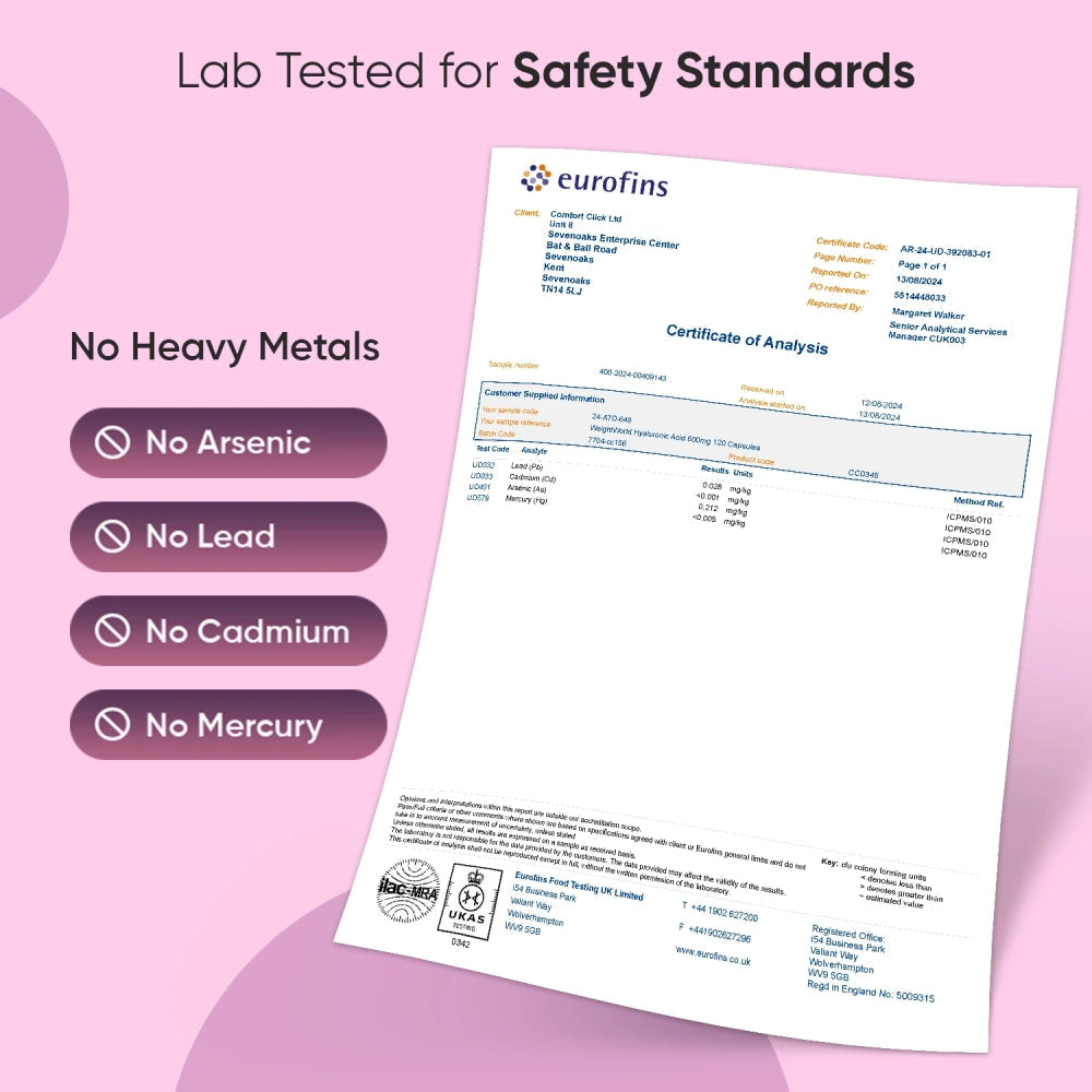 WeightWorld Hyaluronic Acid Capsules 600mg, 120 Vegan Capsules for 4 Months