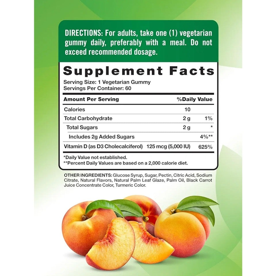 Nature's Truth Vitamin D3 Gummies | 5000 IU | 60 Gummies