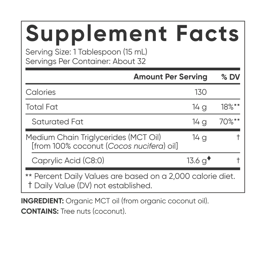 Sports Research, Keto C8, Caprylic Acid MCT, Unflavored, 16 fl oz (473 ml)