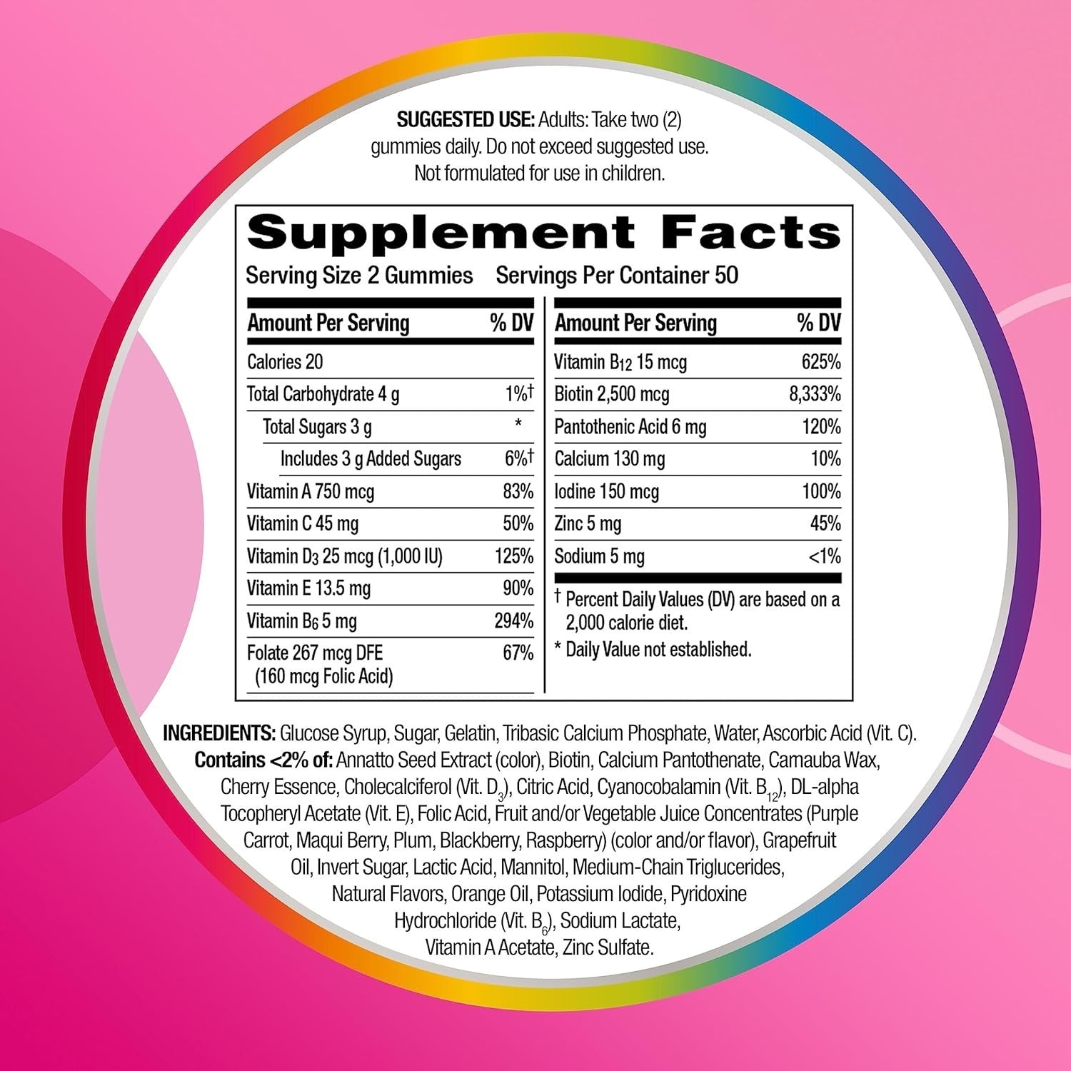 Centrum MultiGummies, Multi+Beauty Multivitamin Gummies,100 Gummies