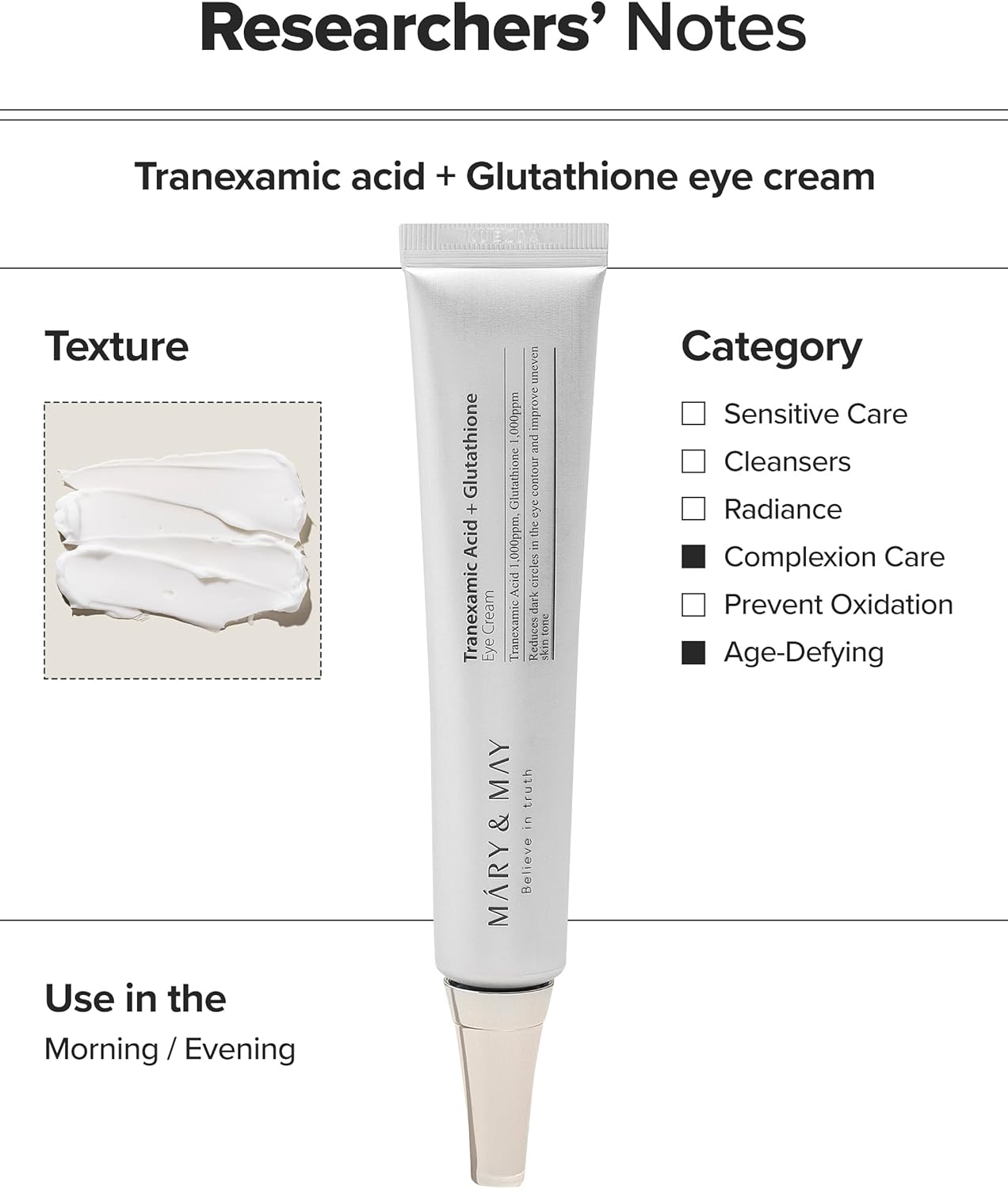 MARY & MAY Tranexamic Acid + Glutathion Eye Cream