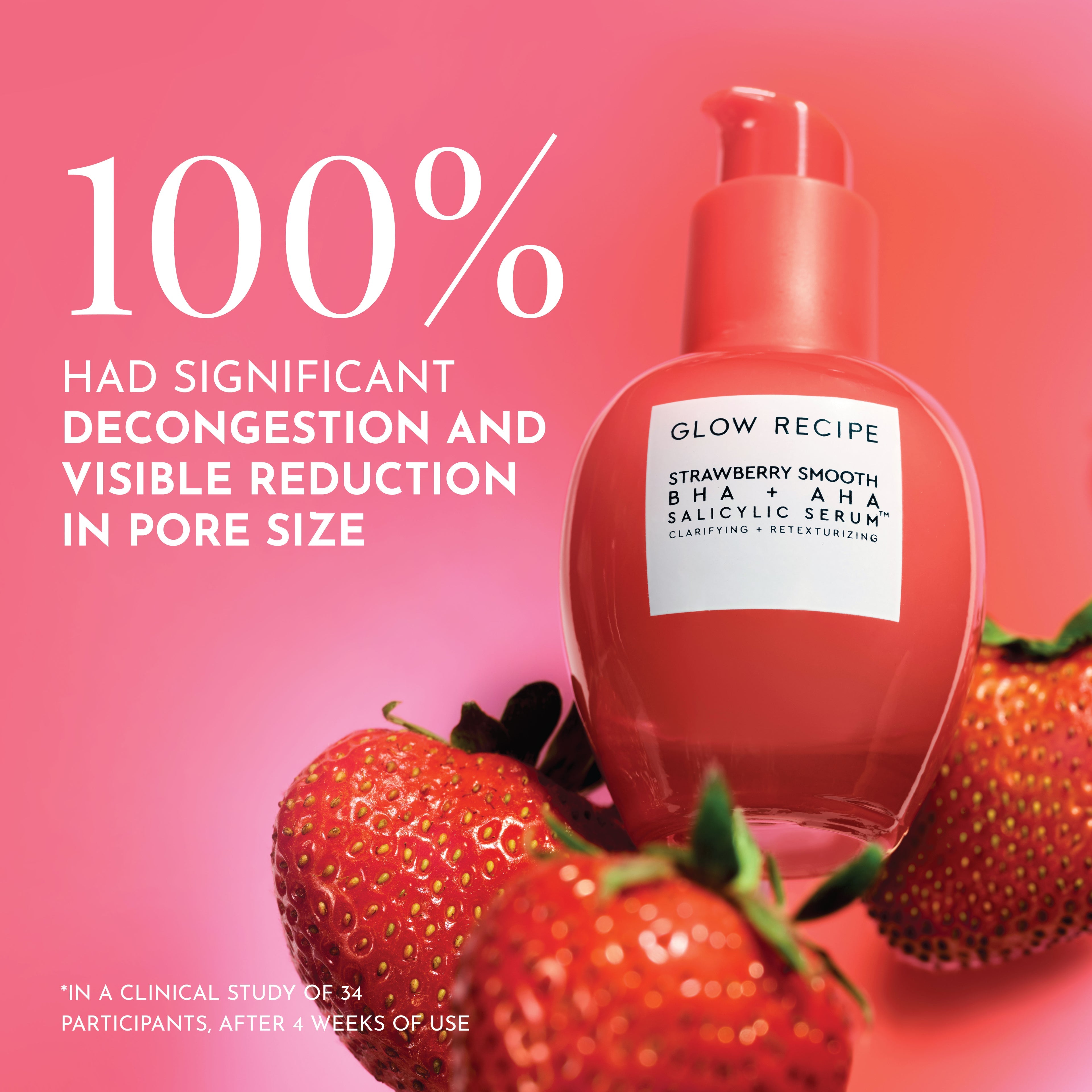 GLOW RECIPE Strawberry Smooth BHA+AHA Salicylic Serum,30ml
