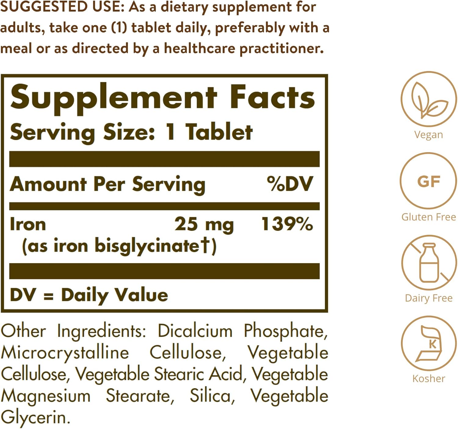 Solgar Chelated Iron, 100 Tablets - Highly Absorbable Iron - Gentle on Your Stomach