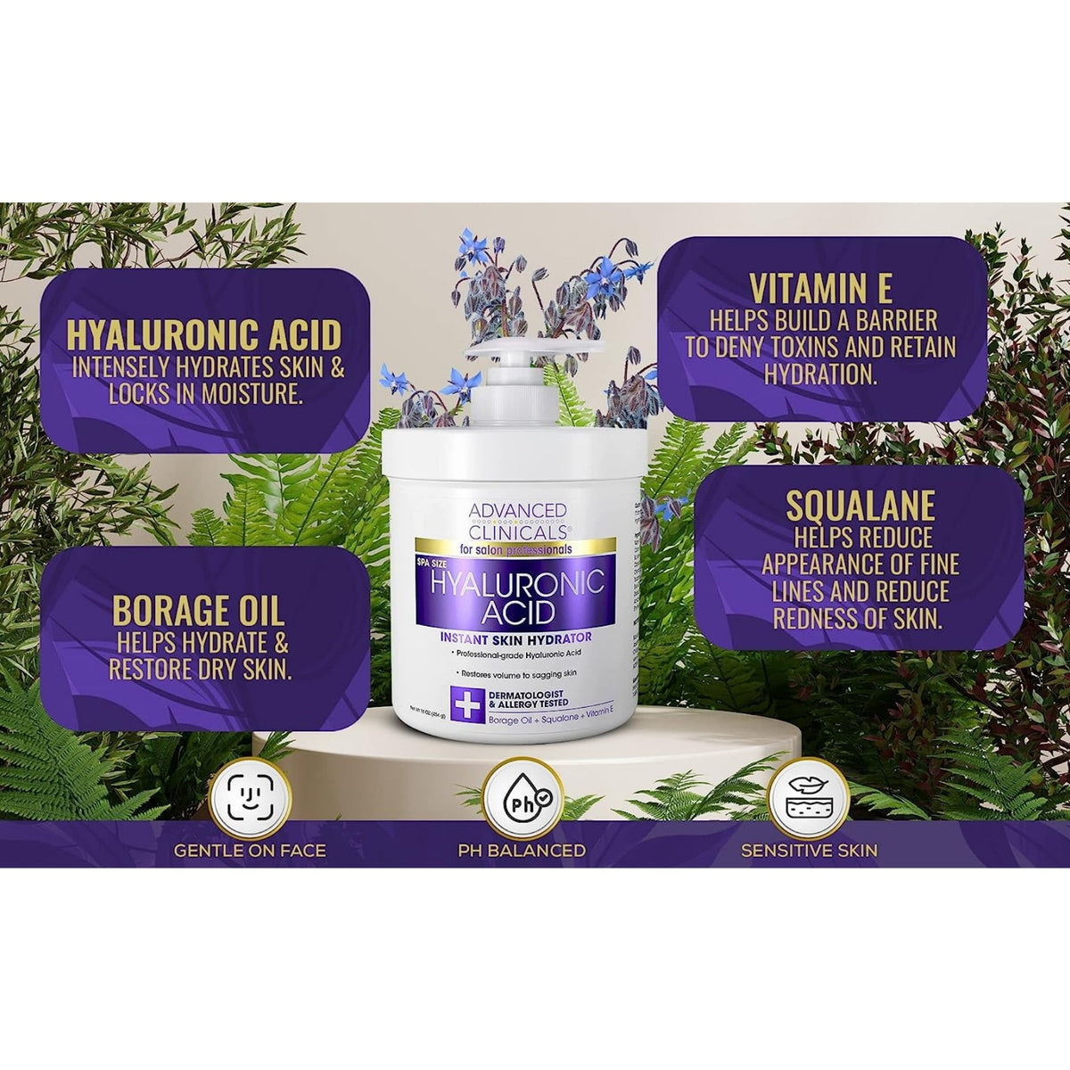 Advanced clinicals hyaluronic acid cream