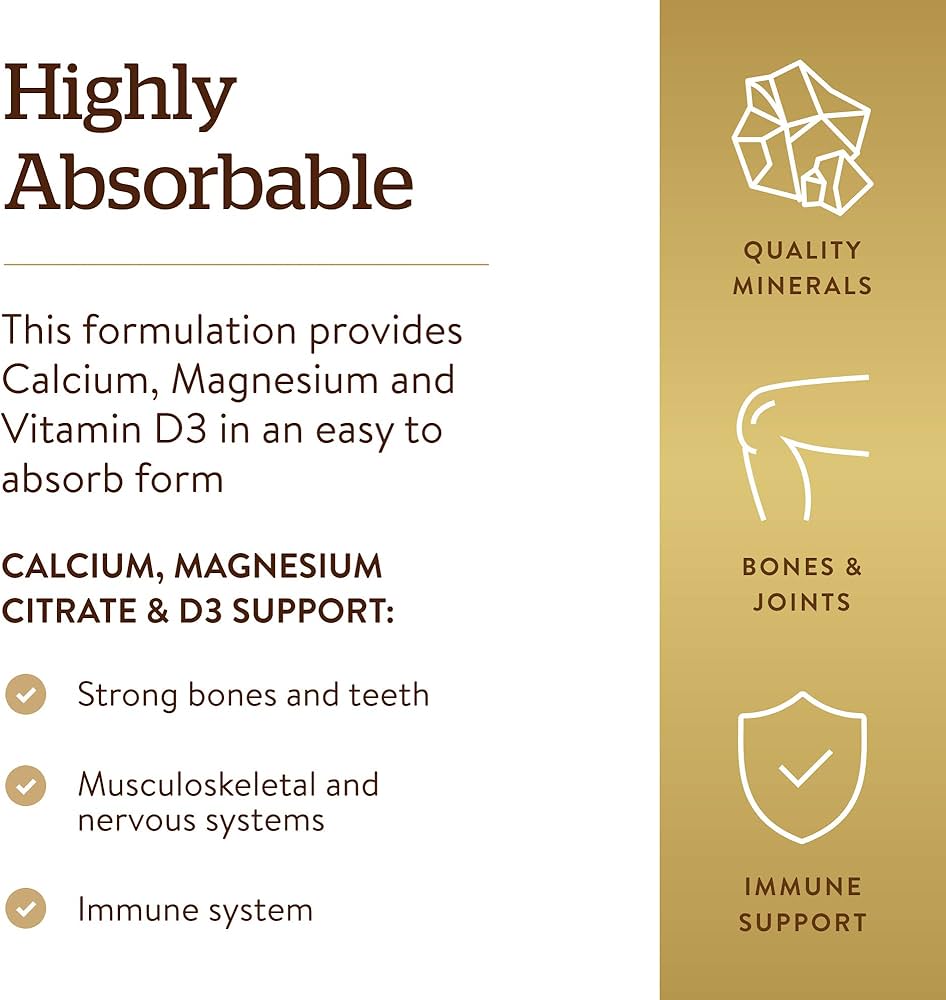 Solgar Calcium Magnesium with Vitamin D3, 300 Tablets