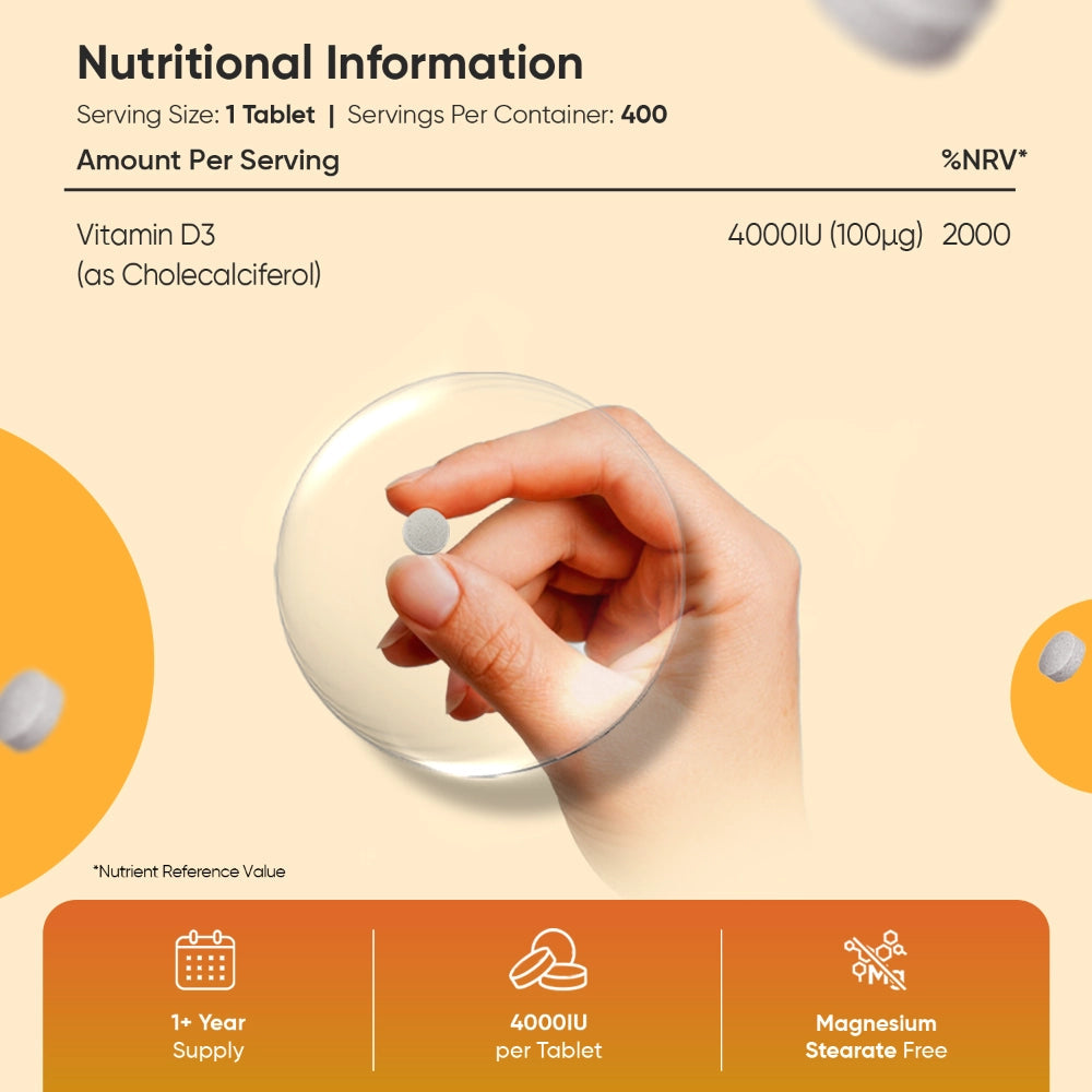 WeightWorld High Strength Vitamin D3 4000IU 400 Tablets