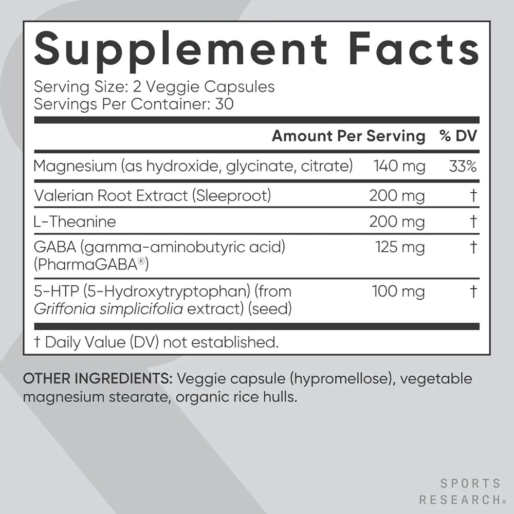 Sports Research® Sleep Complex- Melatonin-Free Vegan Capsules