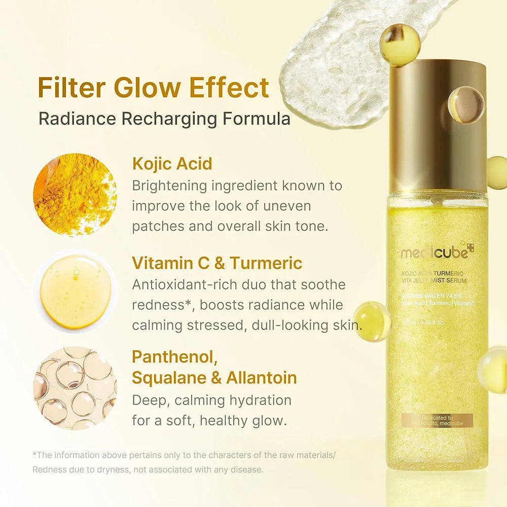 Medicube Jelly Mist Serum with Kojic Acid Turmeric | 2-in-1 Daily Facial Spray and Serum