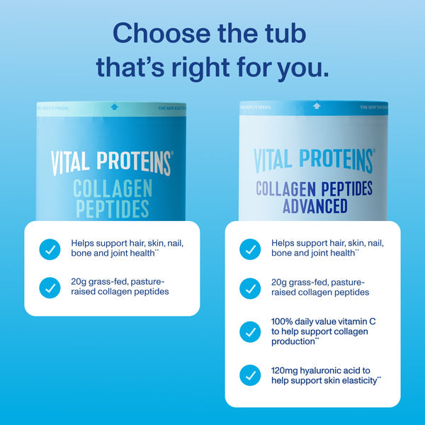 Vital Proteins Collagen Peptides Powder Advanced with Hyaluronic Acid & Vitamin C, Collagen Supplements, Unflavored 265GM