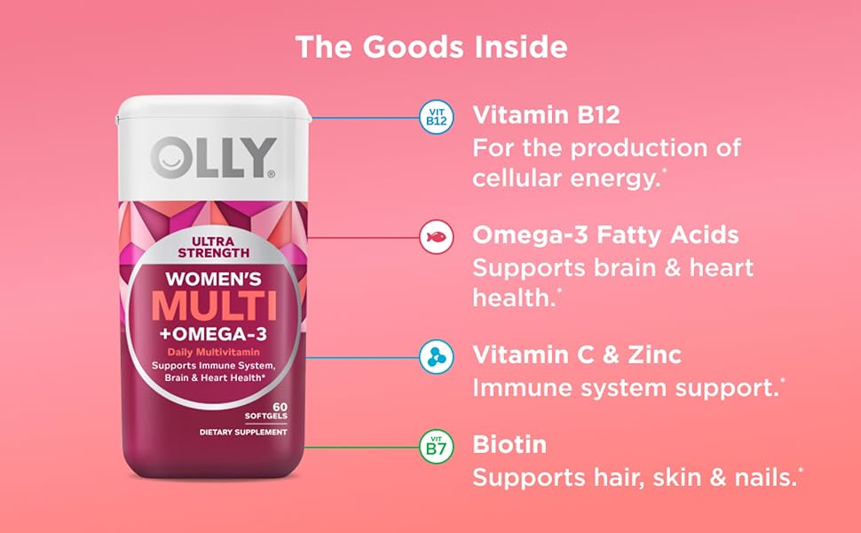 OLLY Ultra Strength Women's Multi & Omega-3 Softgels