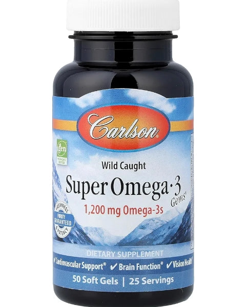 Carlson - Super Omega-3 Gems, 1200 mg Omega-3s, 50 soft gels