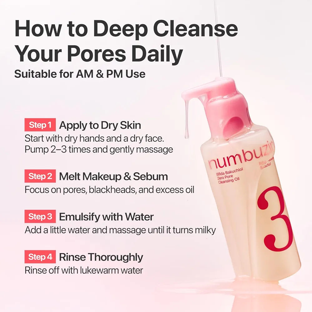 numbuzin No.3 Bifida Bakuchiol Zero Pore Cleansing Oil