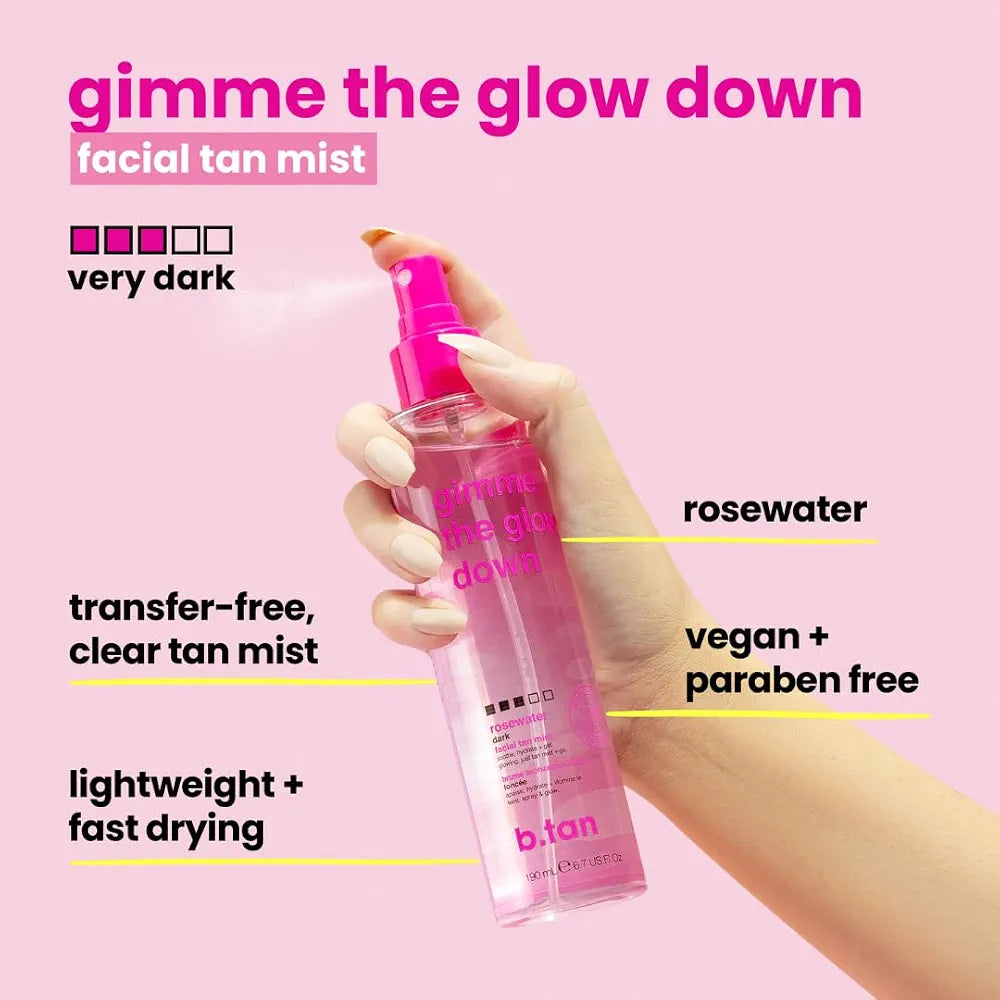 b.tan Clear Face Self Tanning Mist | Gimme The Glow Down - Best Facial Tan Spray