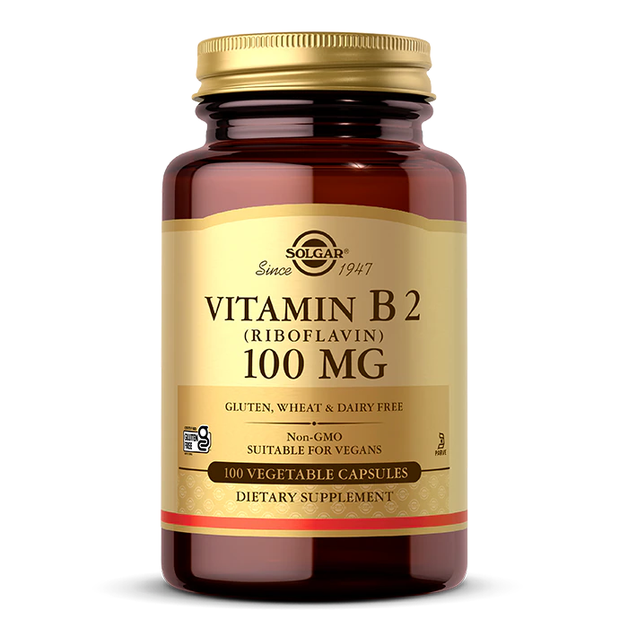SOLGAR Vitamin B2 (Riboflavin) 100 mg 100 Vegetable Capsules