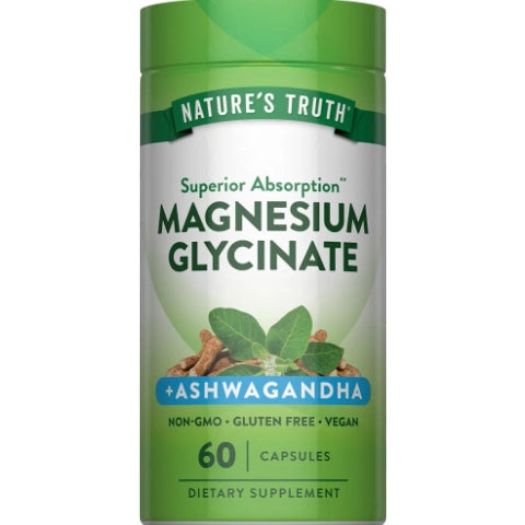 Nature's Truth Magnesium Glycinate with Ashwagandha | 60 Capsules