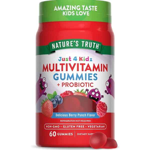 Nature's Truth Kids Multivitamin Gummies with Probiotics | 60 Count