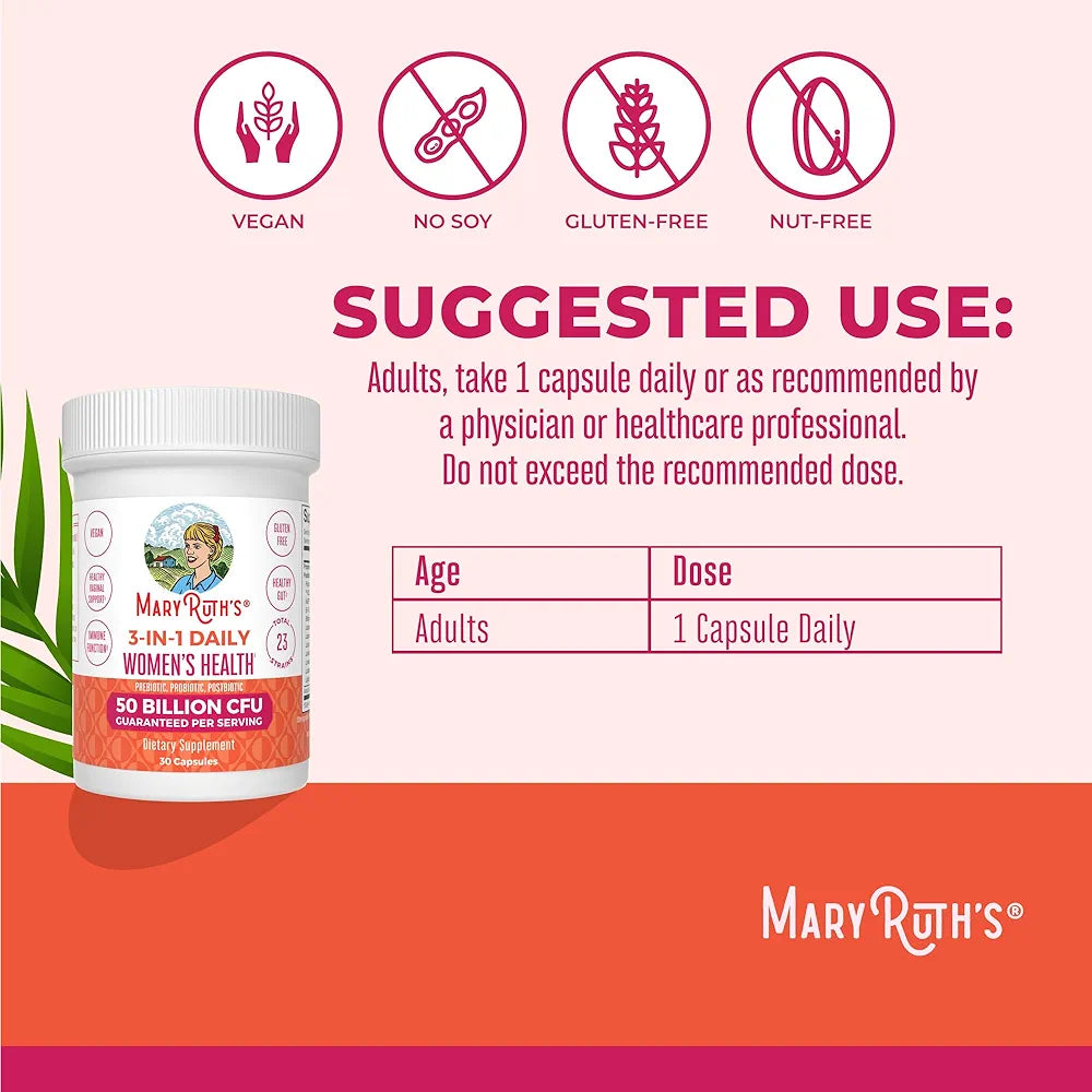 MaryRuth's 3-in-1 Daily Health Probiotics for Women