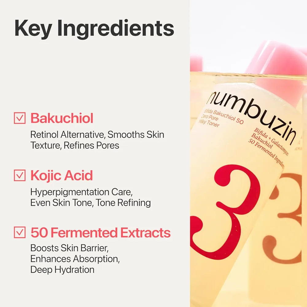 numbuzin No.3 Bifida Bakuchiol 50 Ferments Milky Toner