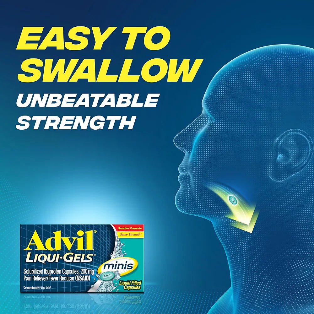 Advil Liqui-Gels minis Pain Reliever and Fever Reducer, 50x2 Liquid Filled Capsules