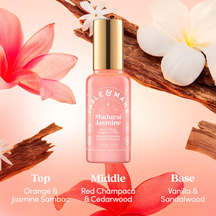 Fable & Mane
Madurai Jasmine Hair & Body Mist with Red Champaca + Sandalwood