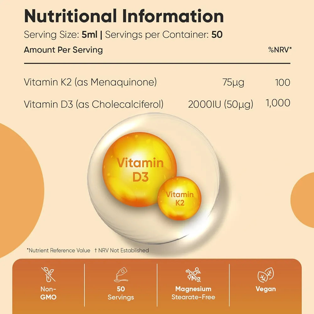 WeightWorld Liposomal Vitamin D3 K2 Liquid for Adults | 250ml