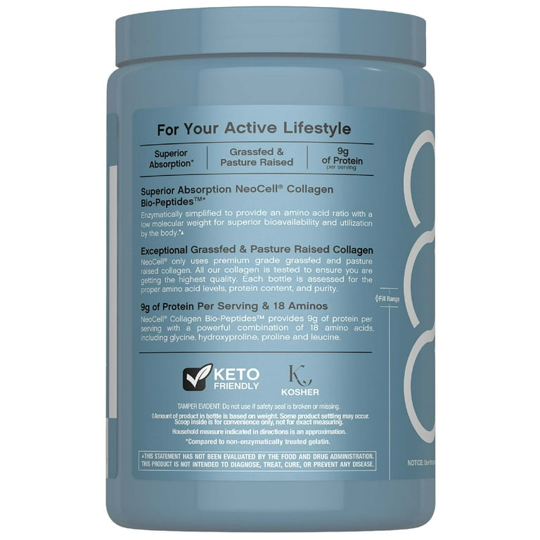 Neocell Collagen Bio-Peptides Powder | 283 g | Super Hair, Skin, Nails | Grassfed Protein Supplement