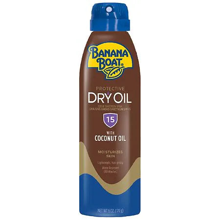 Banana Boat Dry Oil Clear Sunscreen Spray, SPF 15, 6.0 oz