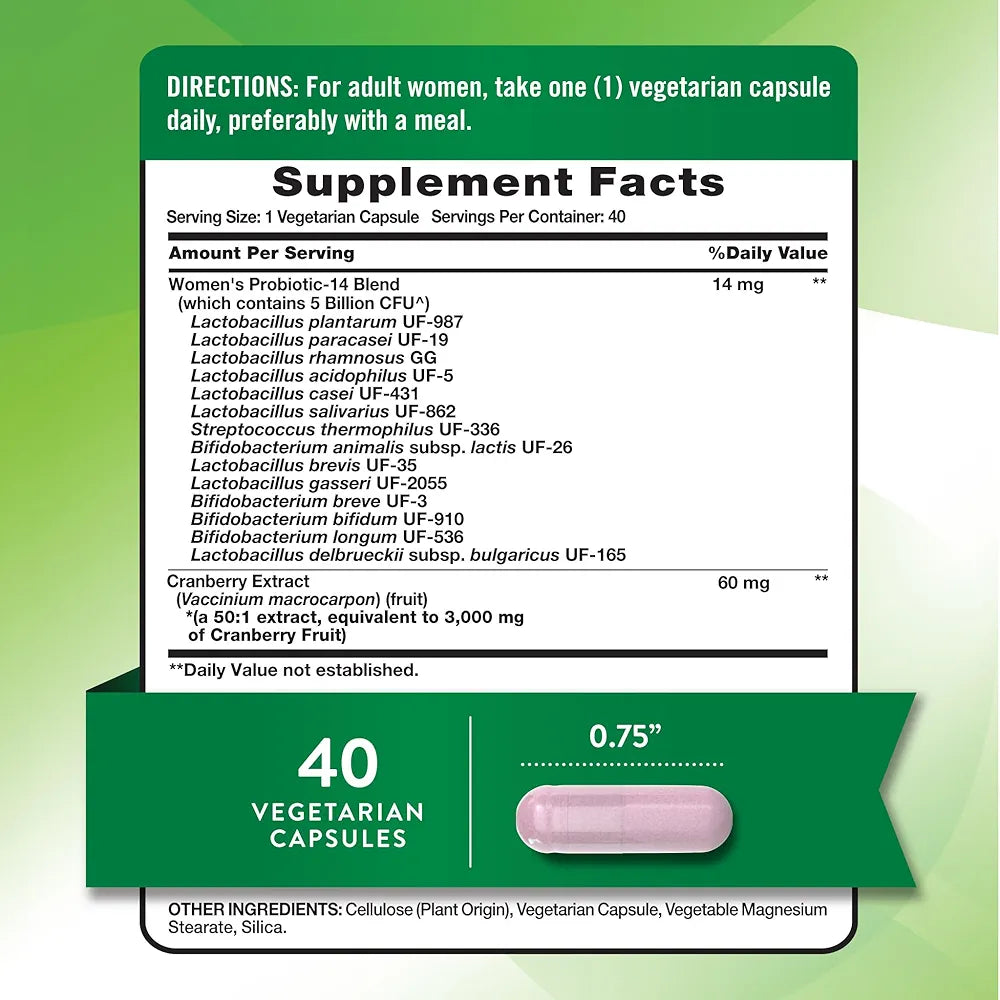 Nature's Truth Probiotics for Women | 5 Billion CFUs Daily