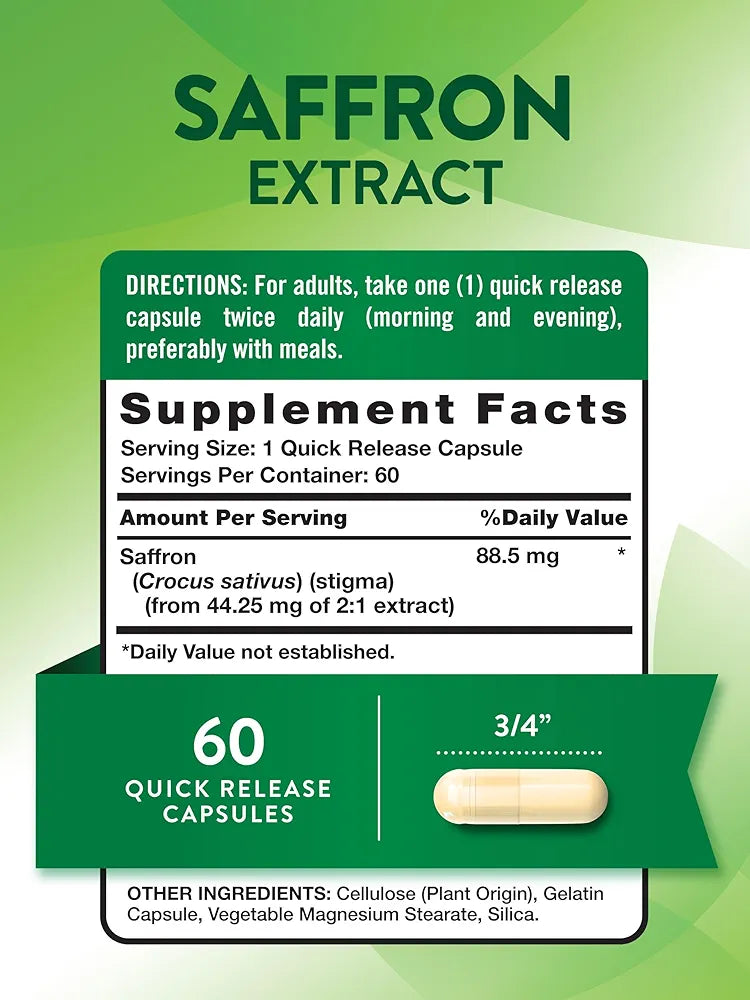 Nature's Truth Saffron Extract Supplement