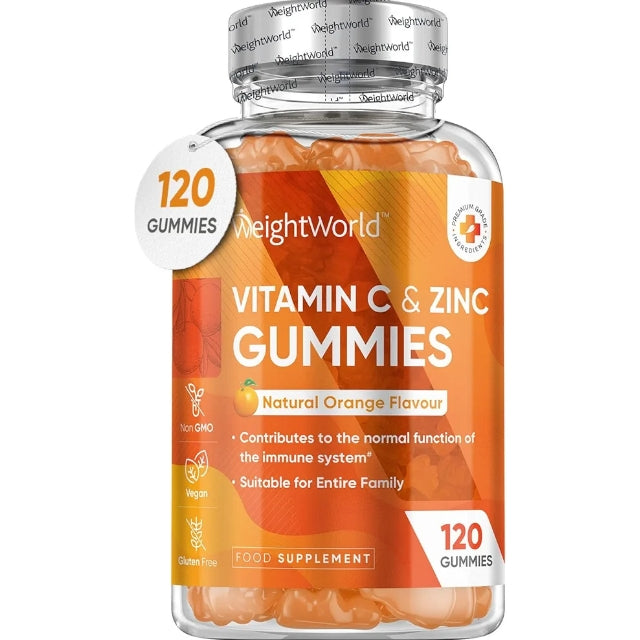 Weightworld Vitamin C and Zinc Gummies for Adults & Kids - 120 Gummies