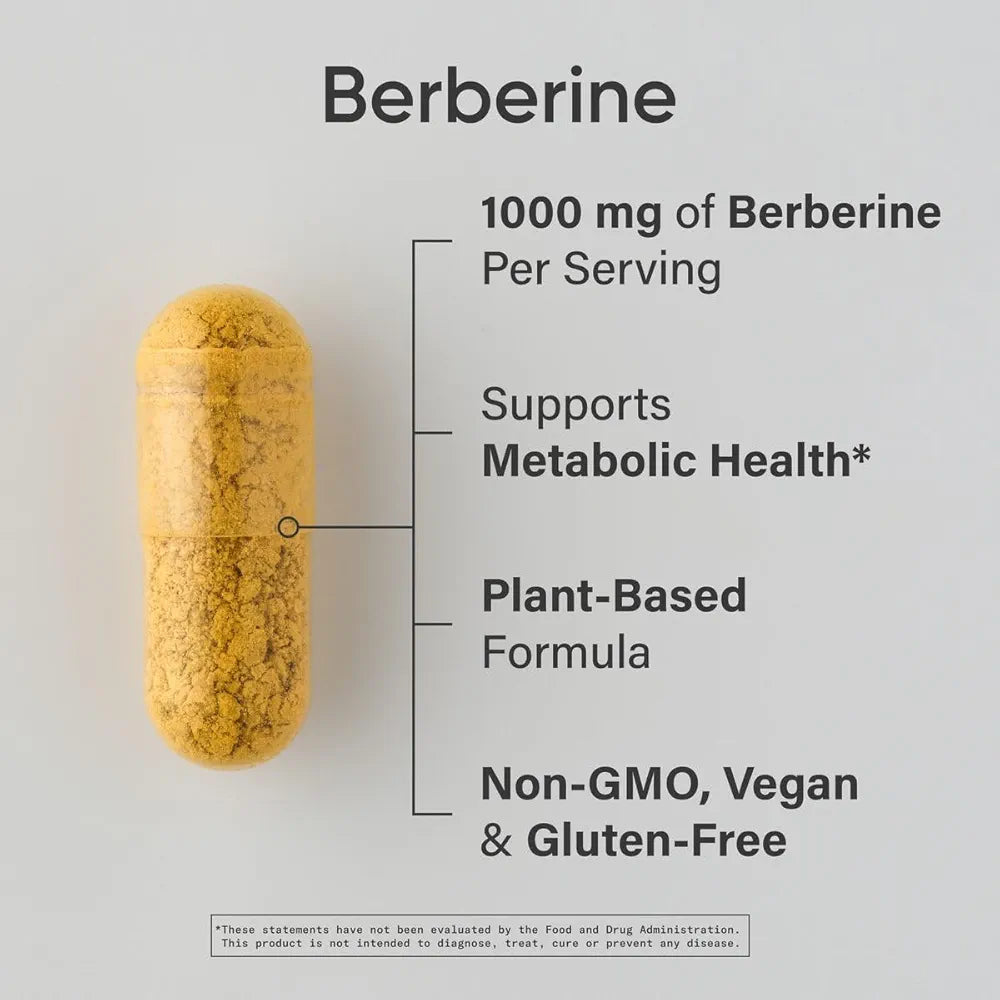 Sports Research Berberine - Herbal Ayurvedic Metabolic Health Support - 500 mg - 60 Capsules