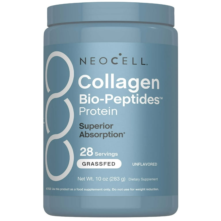 Neocell Collagen Bio-Peptides Powder | 283 g | Super Hair, Skin, Nails | Grassfed Protein Supplement
