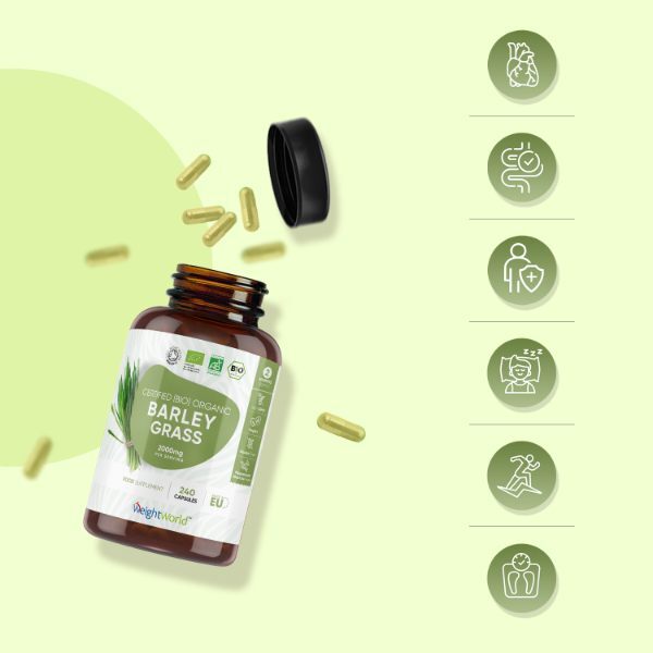 WeightWorld Organic Barley Grass Juice Powder - 240 Capsules