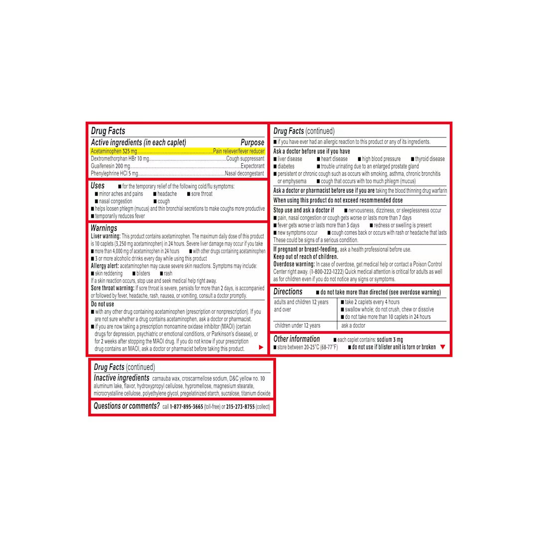 TYLENOL® Cold + Flu 24 Caplets