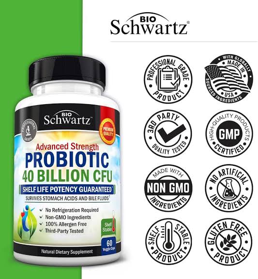 BioSchwartz
Advanced Strength Probiotic, 40 Billion CFU, 60 Capsules