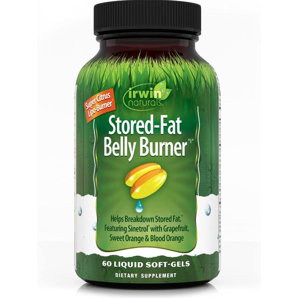 Irwin Naturals Stored-Fat Belly Burner - with Sinetrol, Grapefruit, Sweet Orange & Blood Orange - 60 Liquid Soft-Gels