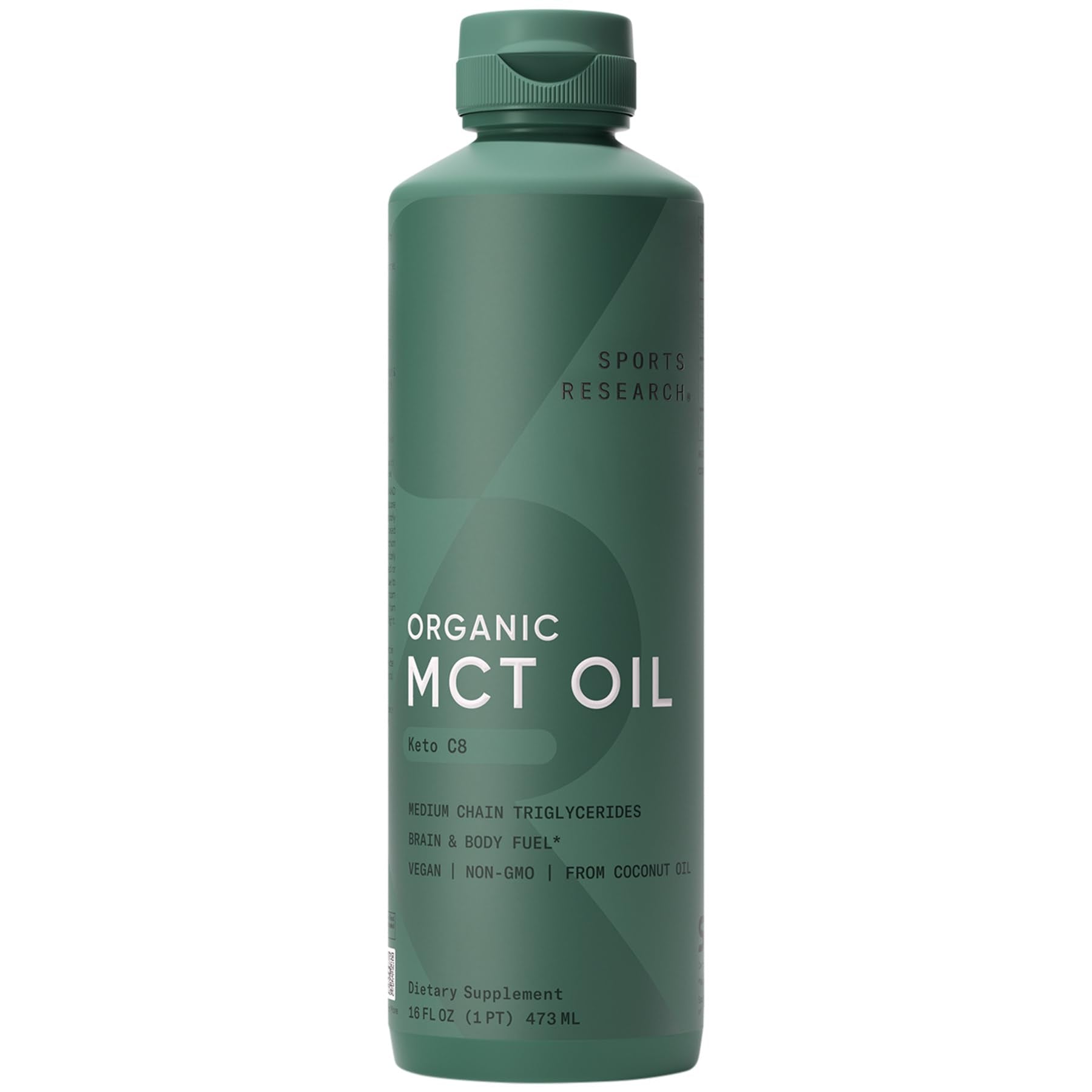 Sports Research, Keto C8, Caprylic Acid MCT, Unflavored, 16 fl oz (473 ml)