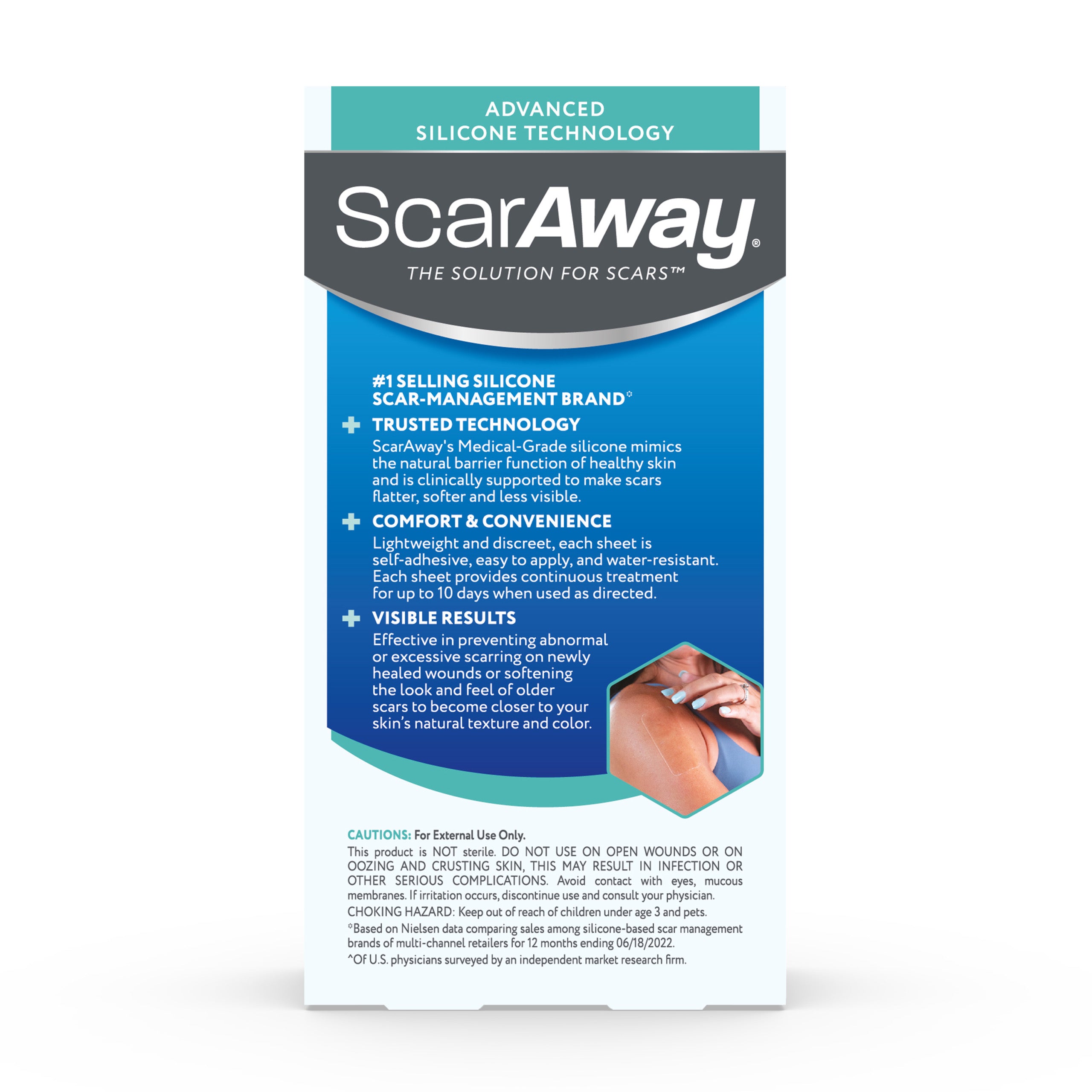 ScarAway ® Silicone
Clear Scar Sheets 10ct Sheets (1.5 x 3")