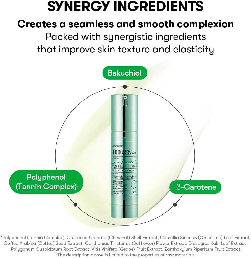 VT COSMETICS Reti-A Reedle Shot 100, Retinol(Vitamin A) Microneedling Serum