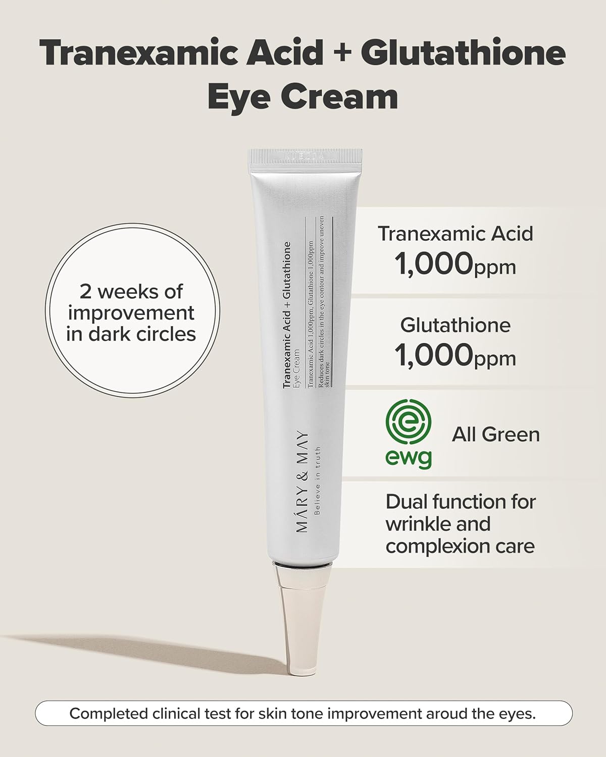 MARY & MAY Tranexamic Acid + Glutathion Eye Cream
