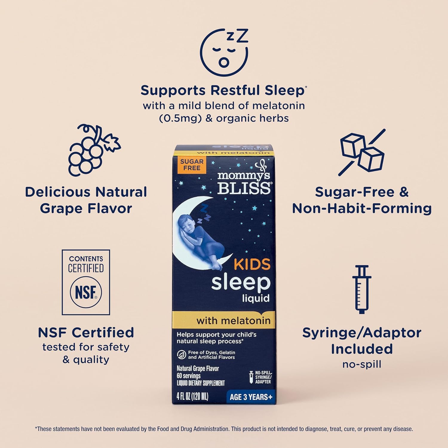 Mommy's Bliss Kids Sleep Liquid with Melatonin & Calming Herbs