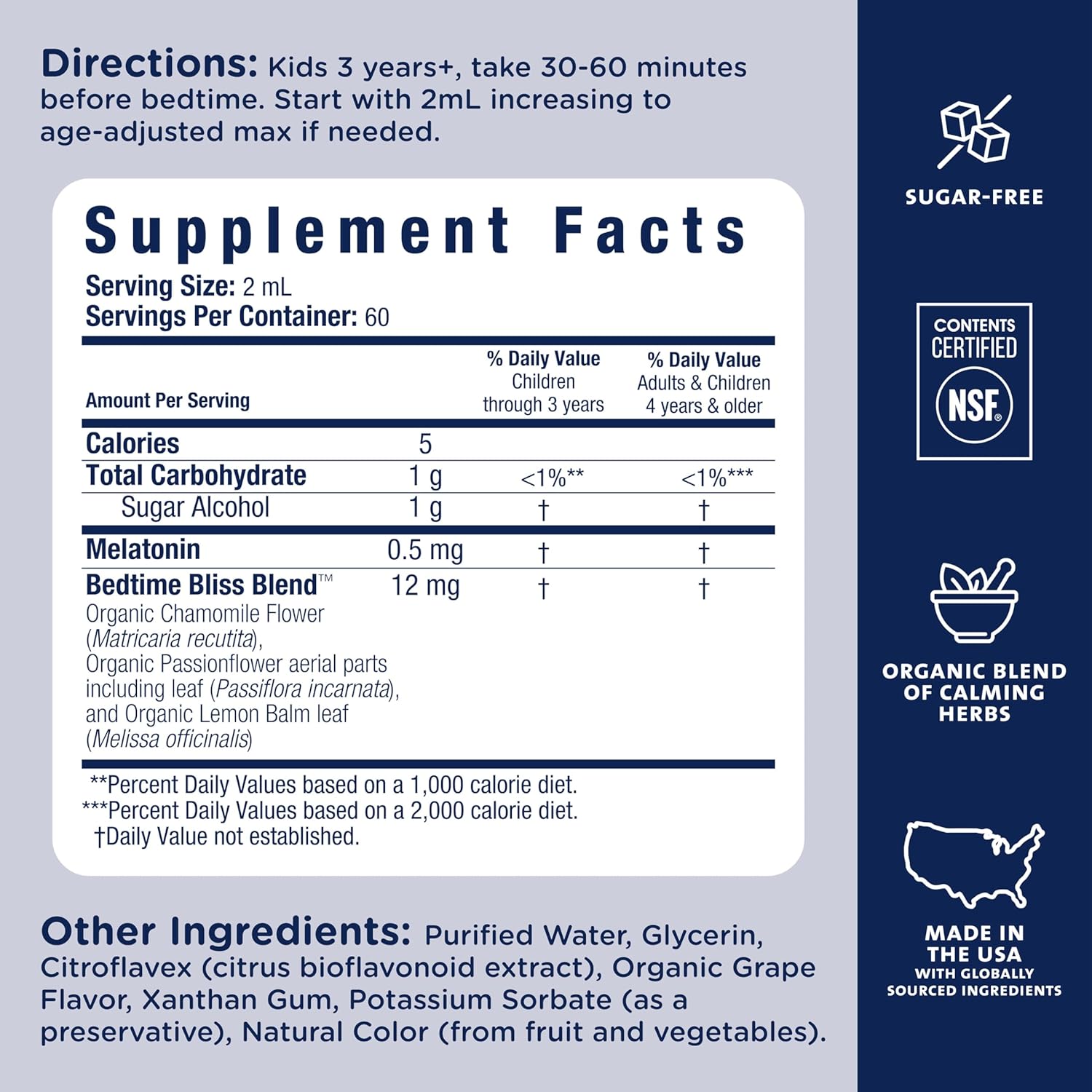 Mommy's Bliss Kids Sleep Liquid with Melatonin & Calming Herbs