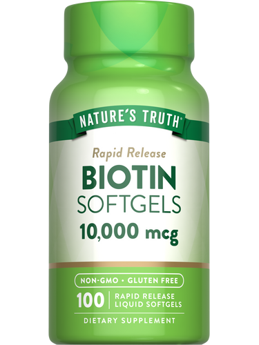 Nature's Truth Biotin 10,000mcg | Rapid Release Softgels | 100 Count