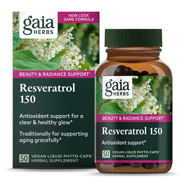 Gaia Herbs Resveratrol 150 - Beauty & Radiance Antioxidant Support Supplement