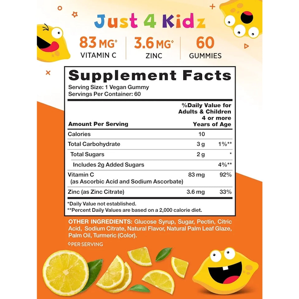 Nature's Truth Vitamin C Gummies for Kids | with Zinc | 60 Count