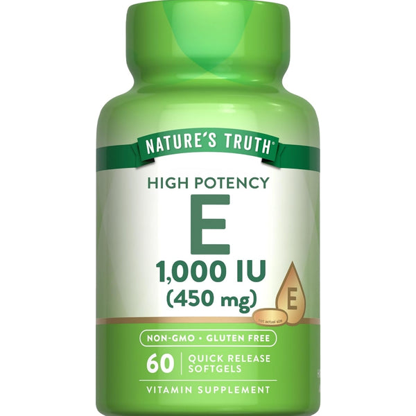 Nature's Truth Vitamin E Softgels | 1000 IU | 60 Count