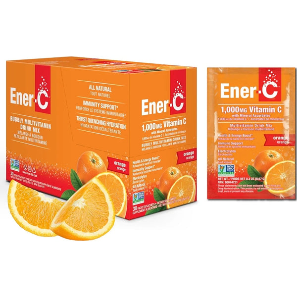 Ener-C Orange Multivitamin Drink Mix Powder Vitamin C 1000mg & Electrolytes