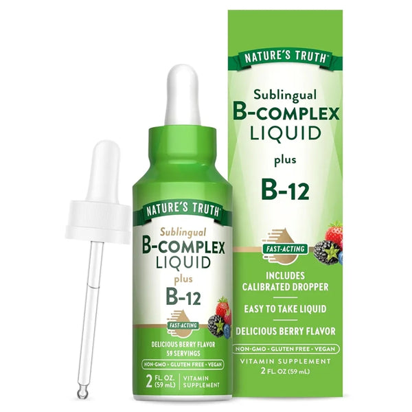 Nature's Truth Sublingual B Complex | with B12 | 2 Fluid Ounces | Berry Flavor