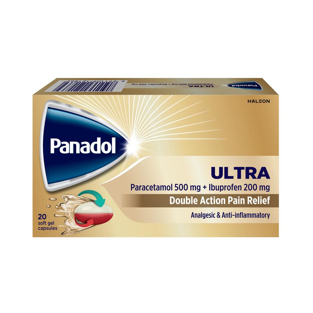 Panadol Ultra Paracetamol 500 mg and Ibuprofen 200 mg 20 Soft gels Capsules
