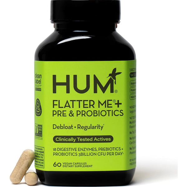 HUM Flatter Me Digestive Enzymes with Probiotics & Prebiotics